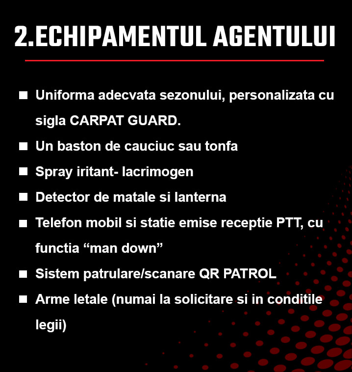 Echipamentul agentului